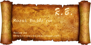 Rozsi Bojána névjegykártya